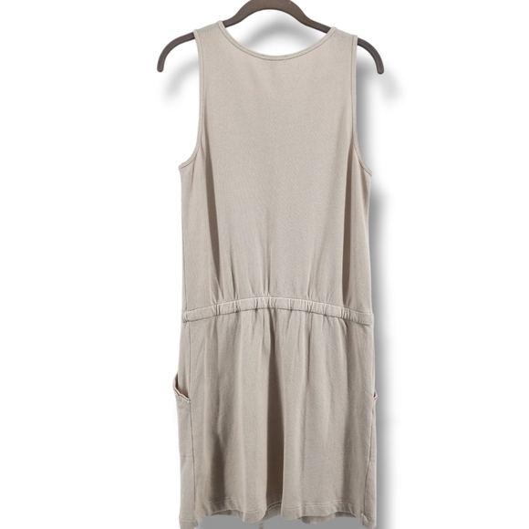 Lilla P Light Tan Sleeveless Cotton Tie Waist Dress Small New - Picture 2 of 12